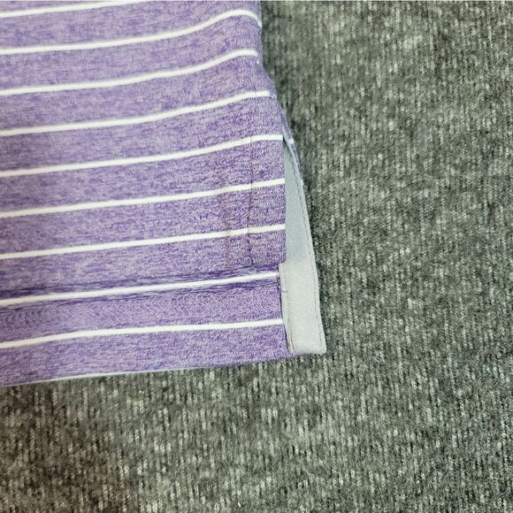 Johnnie-O Newton Mens Golf Polo Shirt Size L Purple Striped JMPO4190 HSU Logo - Picture 6 of 14